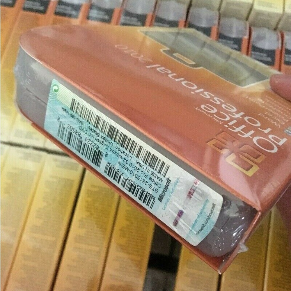 MS Office Professional 2010,Full,Windows,32/64-bit W/CD&Key 6/PC